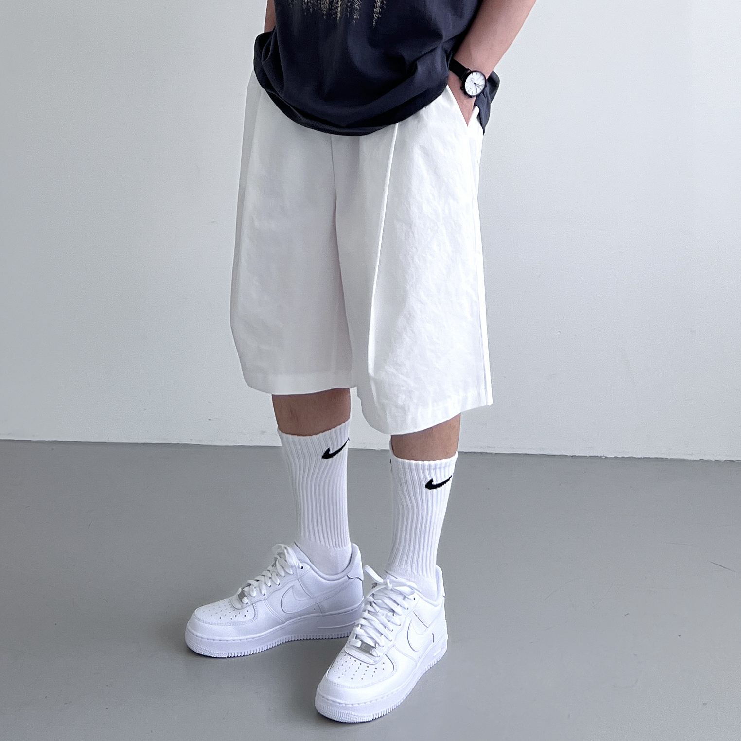 남자흰반바지 남자버뮤다팬츠 6부반바지 - 상세 이미지 3