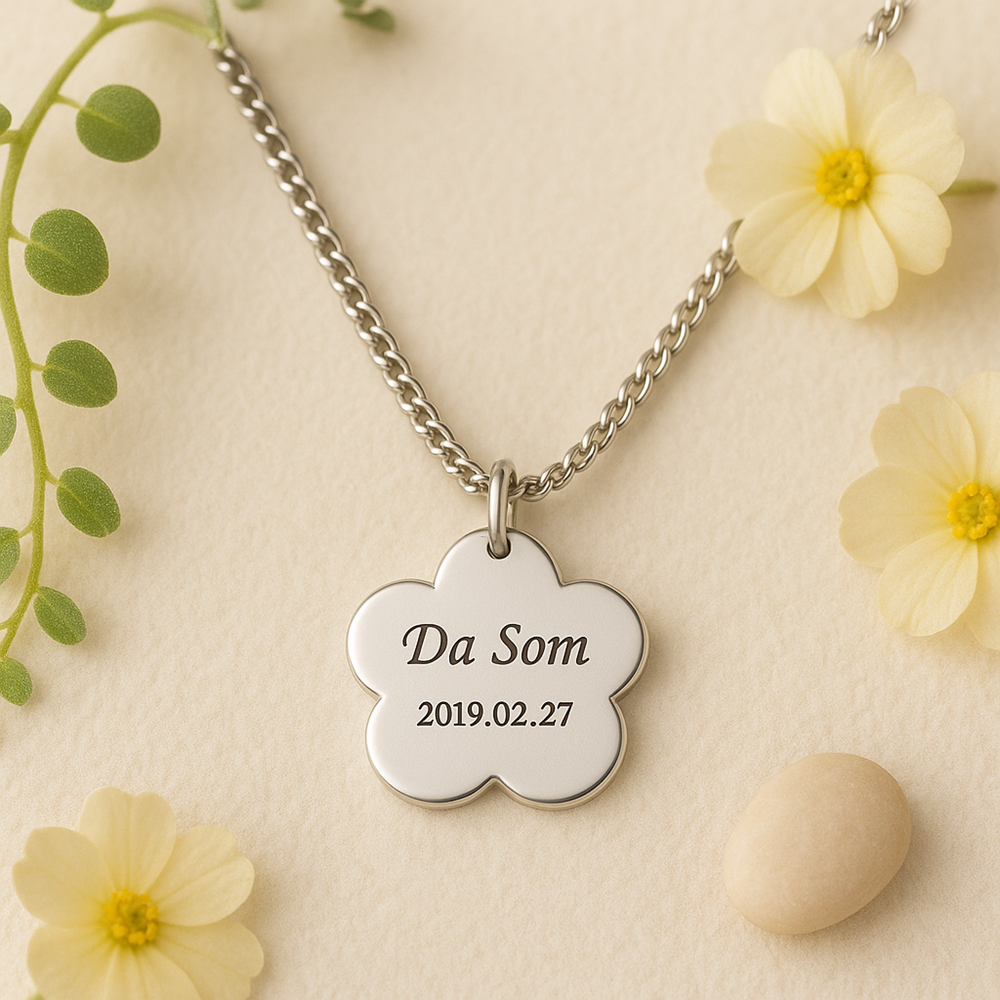 호랑이 얼굴 미아방지 목걸이 써지컬스틸 아기 유아 어린이