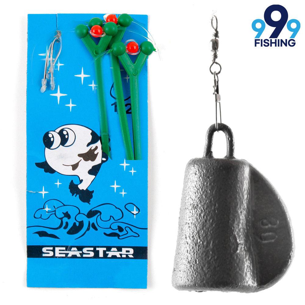 원투채비 묶음추 낚시바늘 원투추 도다리 바다 민물 다용도 세트 추25호-바늘12호