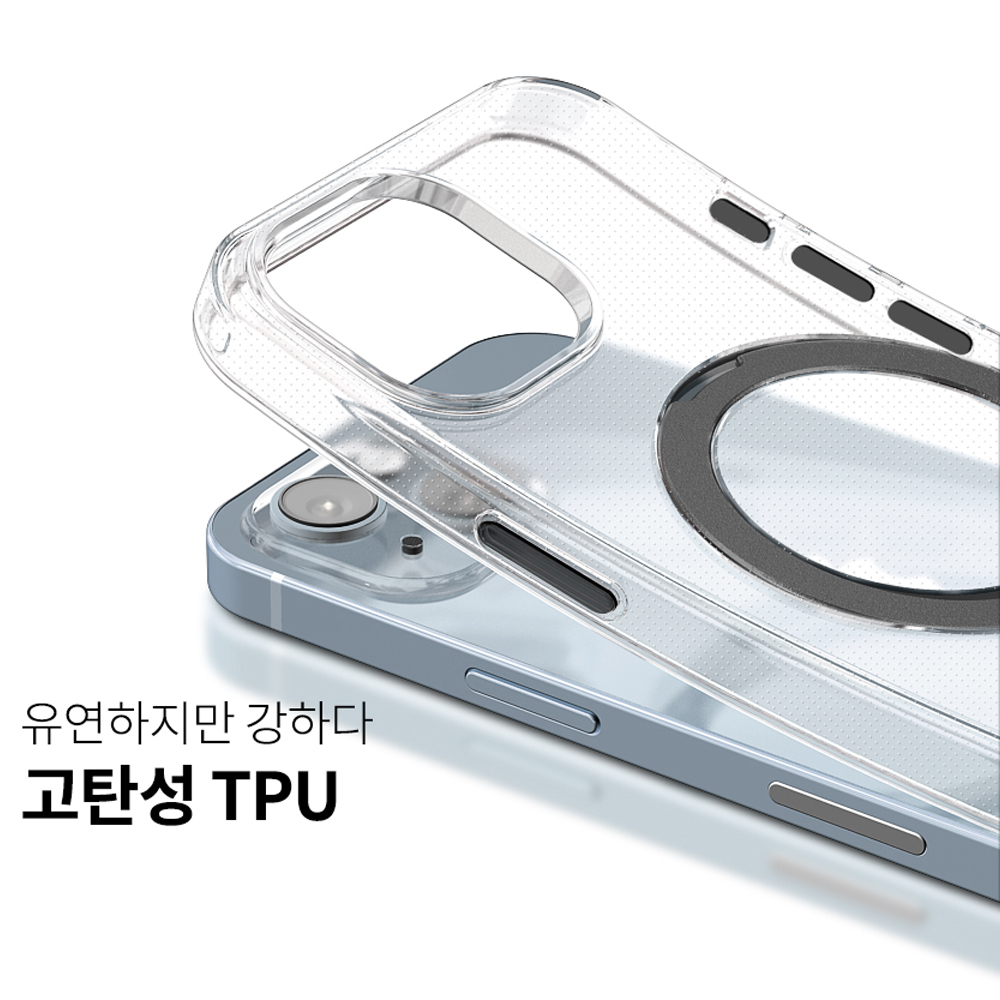 고부기 맥세이프 스탠드 거치대 케이스 애플 투명(링실버), 아이폰15 이미지 6
