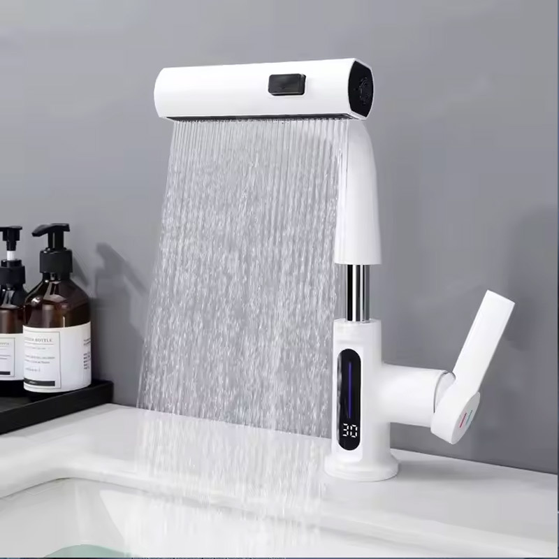 LED 온도 표시 스마트 세면대 욕실 주방 디지털 방수 고급 온수 냉수 총회색 공주 업그레이드 수치 표시 이미지 8