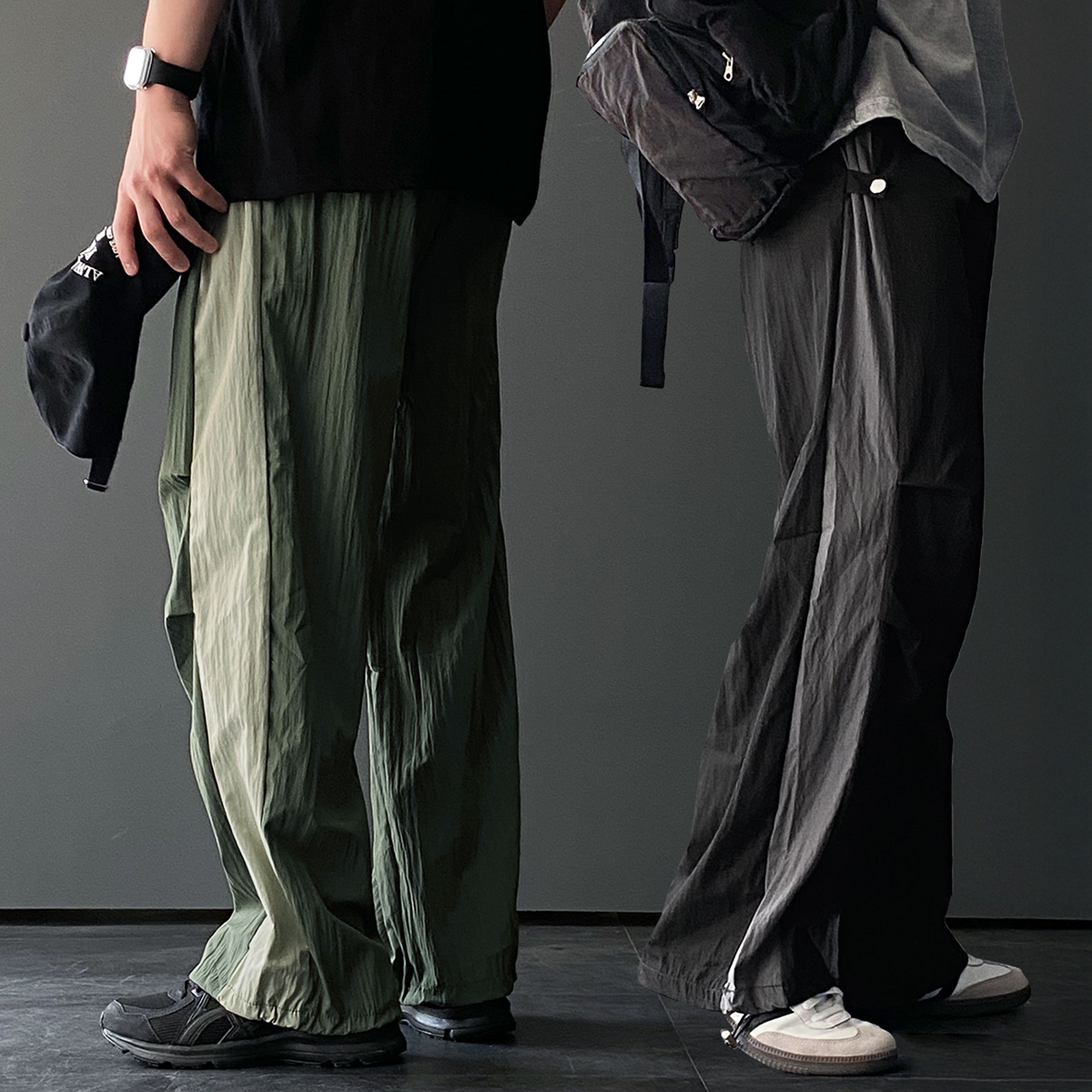 1+1 파라슈트팬츠 벌룬팬츠 남자와이드팬츠 - 상품 이미지