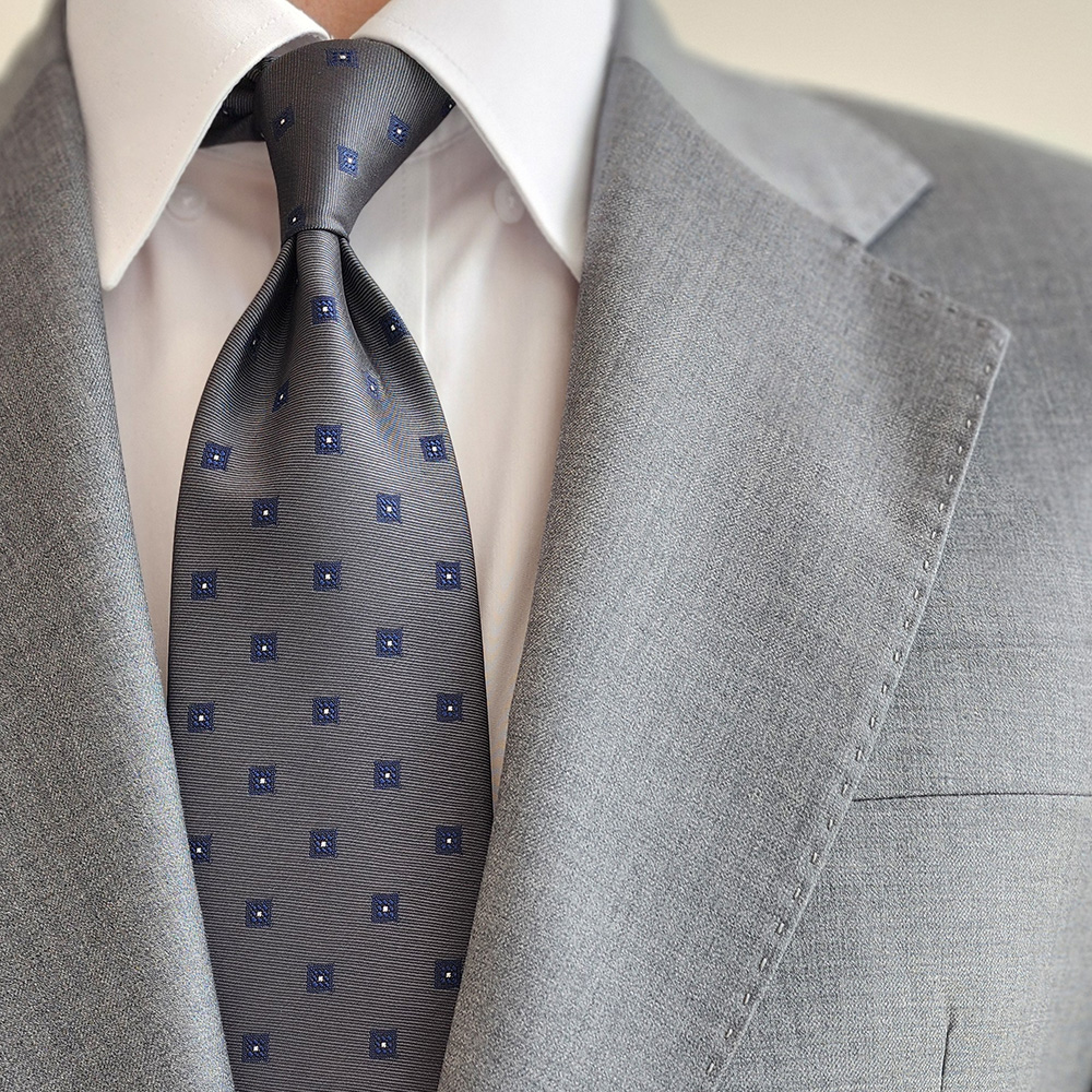 제임스핏 다크그레이 패턴 클래식 남자 정장 넥타이
