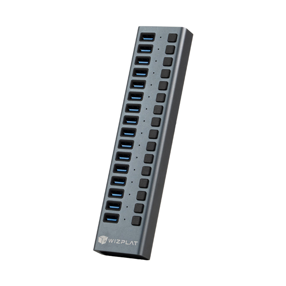 위즈플랫 WIZ-H160S 16포트 유전원 USB허브 USB3.2 Gen2 96W 충전 - 메인 이미지