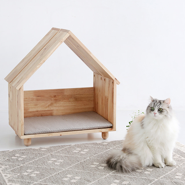 벤쿠 원목펫하우스 고무나무 단일색상 0497.9744, 650x360x680mm