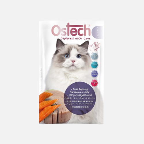 오스테크 울트라 젤리 파우치 고양이 습식 간식 참치+게맛살, 70g, 1개 - 메인 이미지