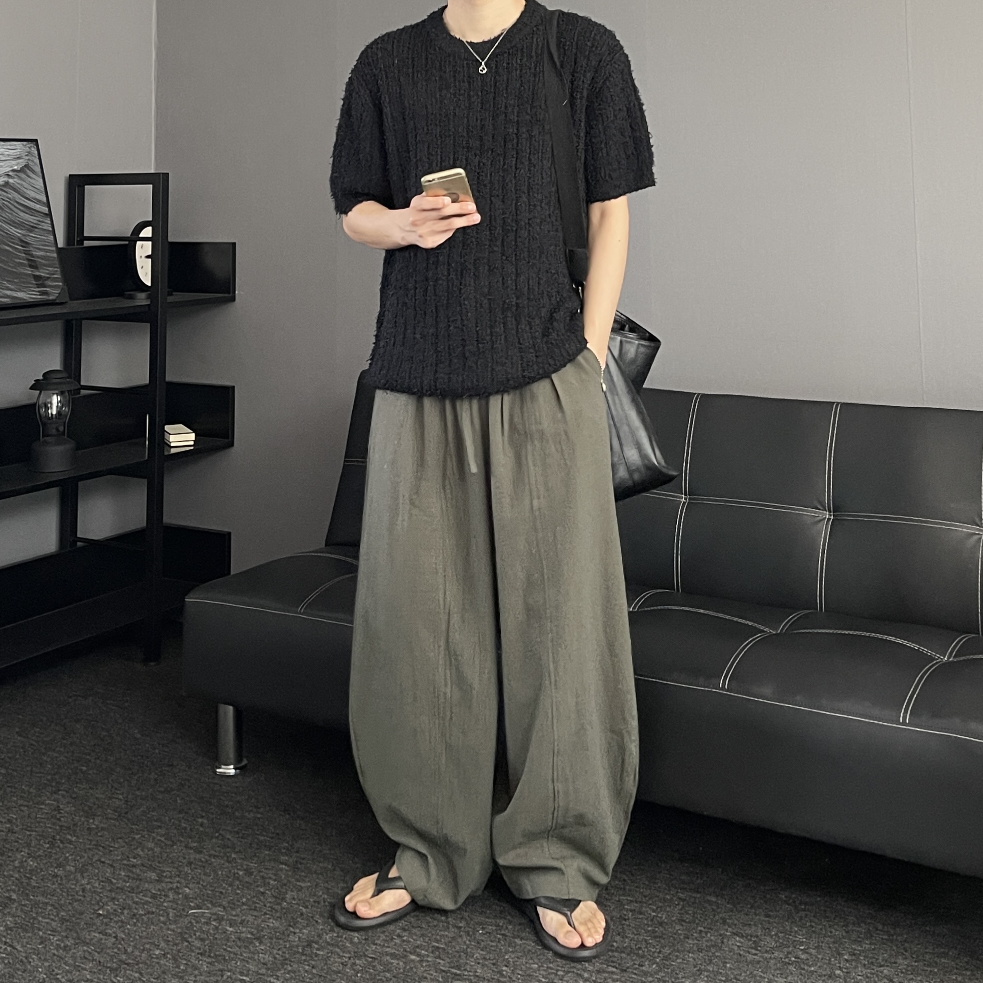 남자린넨바지 벌룬팬츠 여름긴바지 이미지 4