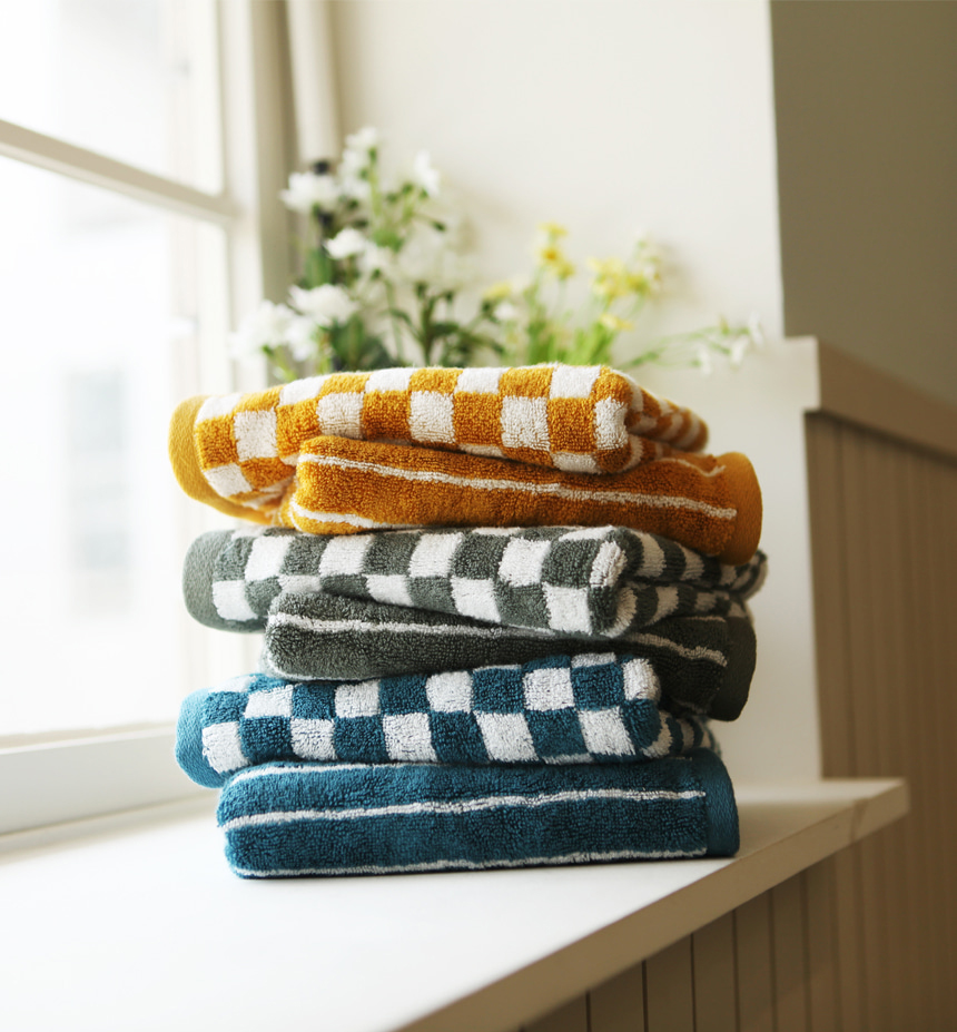 [세트상품] 기라로쉬 호텔수건 뱀부타올 먼지없는 체크 스트라이프 고급수건세트