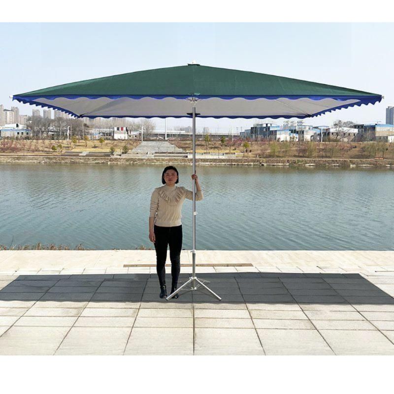 초대형 파라솔 야외 캠핑 해변 그늘막 접이식 2.5x2m 짙은 녹색