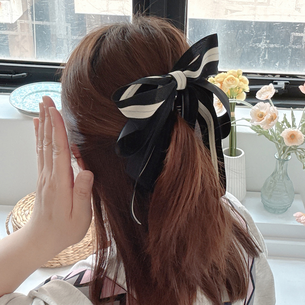 모던클래식라인왕리본 바나나핀 리본바나나핀 헤어핀 삔 올림머리핀 - 상세 이미지 5