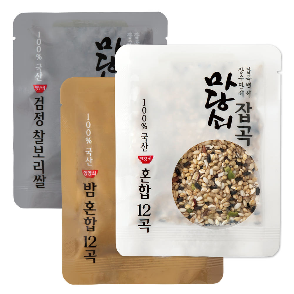 마당쇠잡곡 혼합12곡 100팩 찰보리쌀 흑미 현미 이용식 혼합곡 - 상세 이미지 3