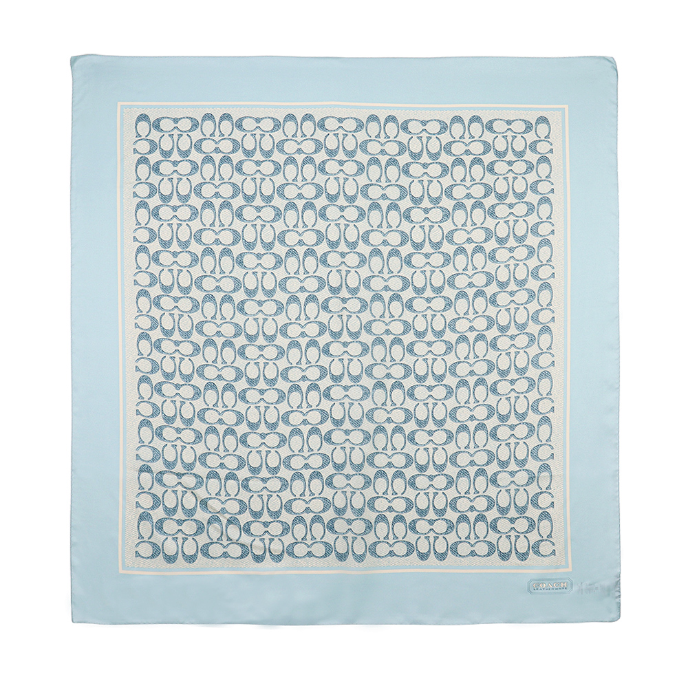 코치 텍스쳐드 시그니처 프린트 실크 스카프 C2755 LIGHT BLUE - 상세 이미지 2