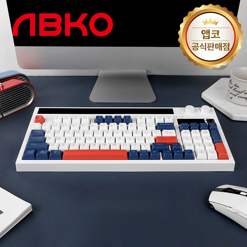 [국내정발] 앱코 AMK94 3모드 LED 디스플레이 유무선 키보드 - 상품 이미지