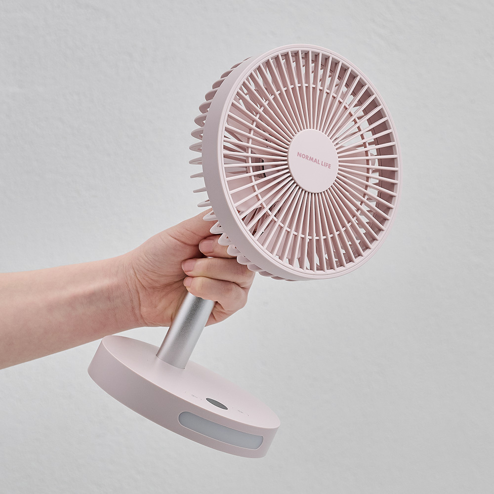 노멀라이프 초저소음 탁상용 미니 선풍기 무선 소형 선풍기 캠핑 사무실 선풍기 스틸핑크