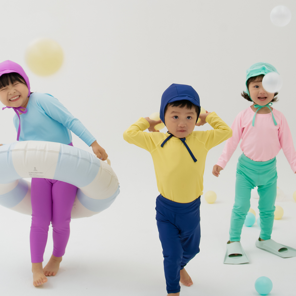 스테이지 아기 유아 수영복 여아 키즈 남아 래쉬가드 세트 아동 베이비 레쉬가드 컬러 웨이브 이미지 7