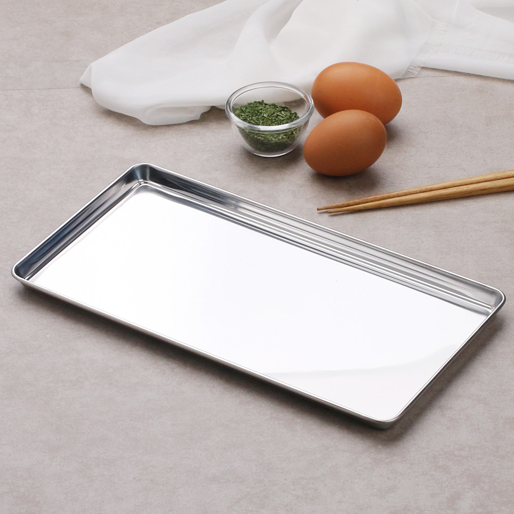 텐시 스텐 쟁반 카페 미니 철제 메탈 베이커리 빵 트레이 28.5cm, 긴사각, 1개 - 상세 이미지 4