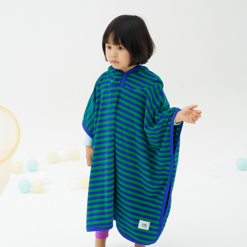 스테이지 스트라이프 아기 유아 키즈 비치 가운 목욕 사워 타올 물놀이 후드 타월 옐로우, XL(125-성인)