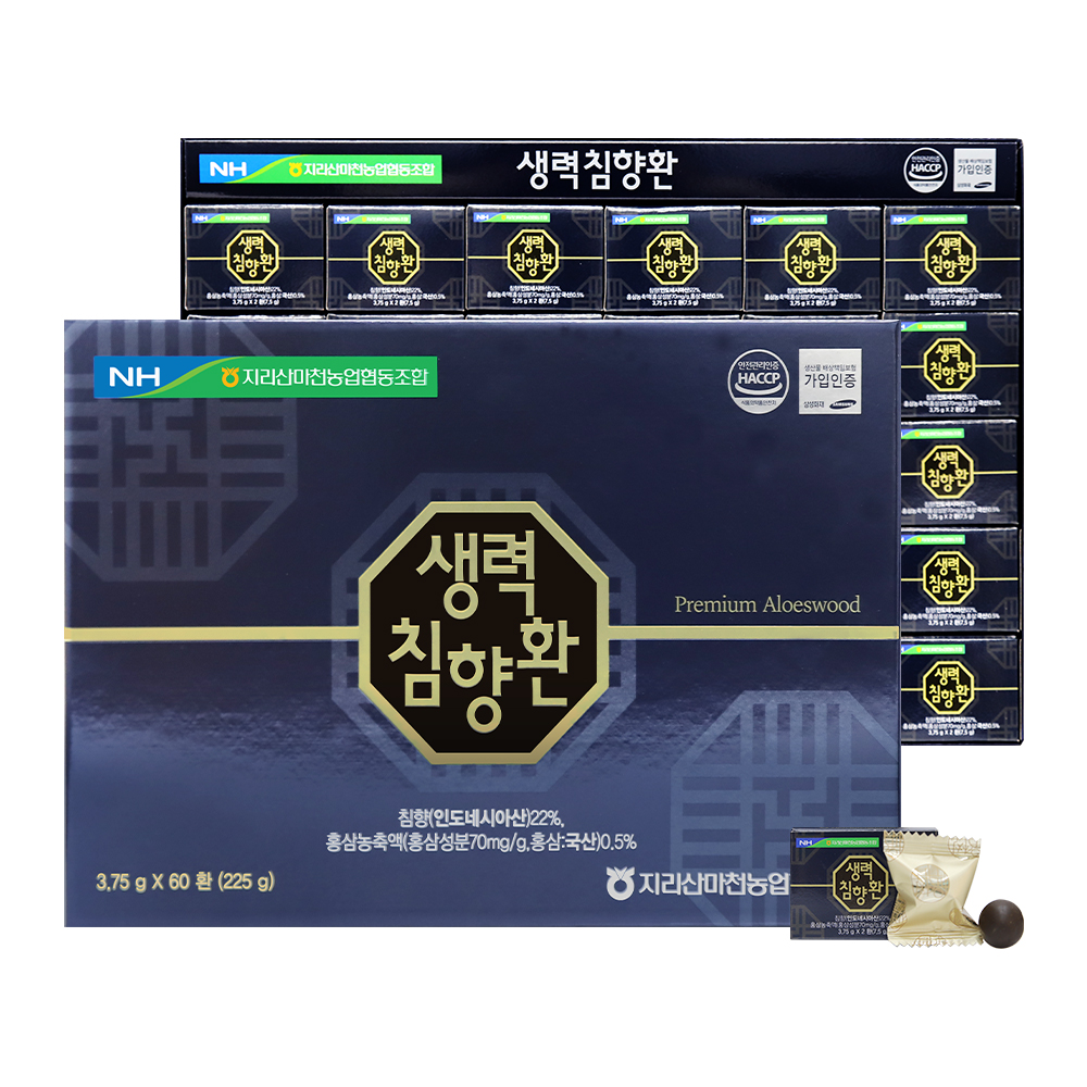 농협 생력침향환(60환)침향22% + 전용쇼핑백 3.75g 1박스