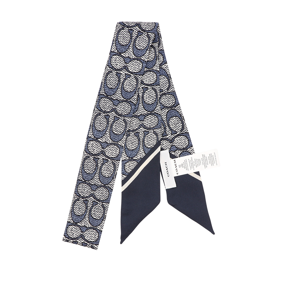 코치 빈티지 시그니처 프린트 스키니 실크 스카프 C2783 MIDNIGHT NAVY - 상세 이미지 2