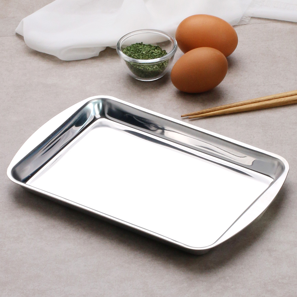 텐시 스텐 쟁반 카페 미니 철제 메탈 베이커리 빵 트레이 24.3cm, 손잡이, 1개 - 상세 이미지 4