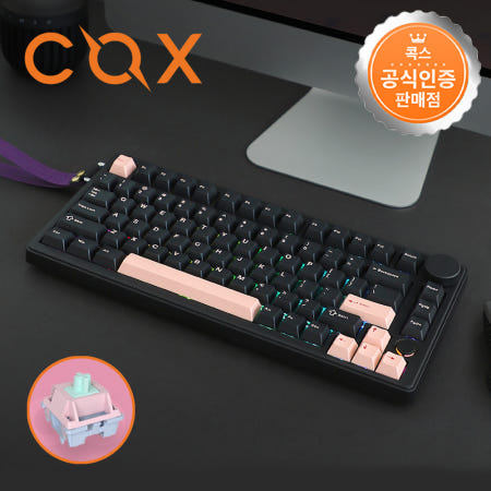 콕스 CQK81 VIA 엣지 LED&노브 3MODE 유무선 기계식 키보드 올리비아 블랙, Carda 축, 50g
