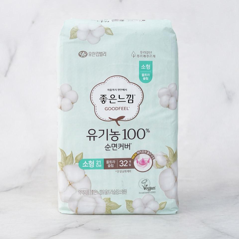 메가마트 좋은느낌 유기농순면 울트라 슬림 생리대 소형 32 - 메인 이미지