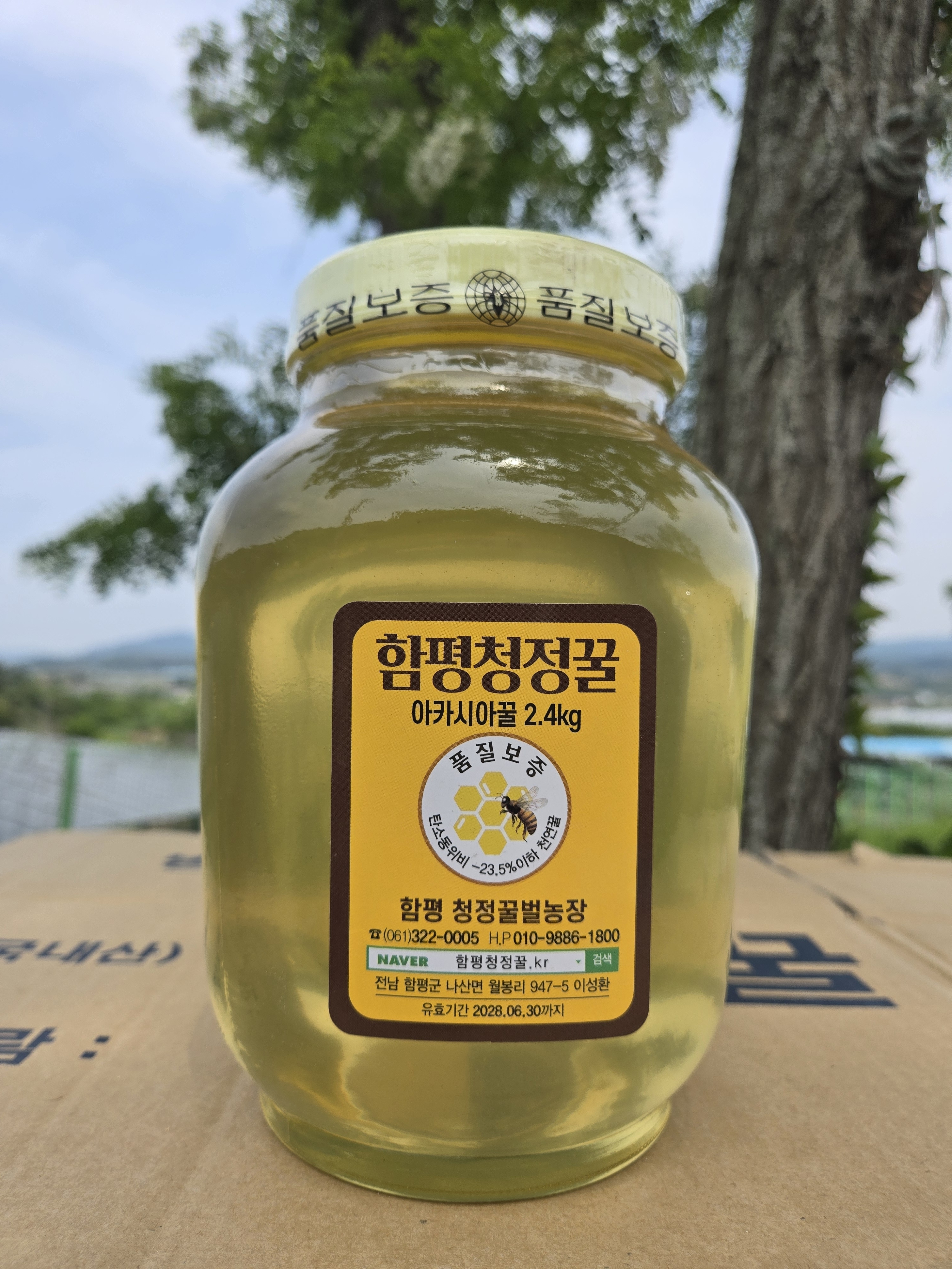 함평청정 벌꿀 자연산 아카시아꿀 유리병 2.4kg 제품 이미지