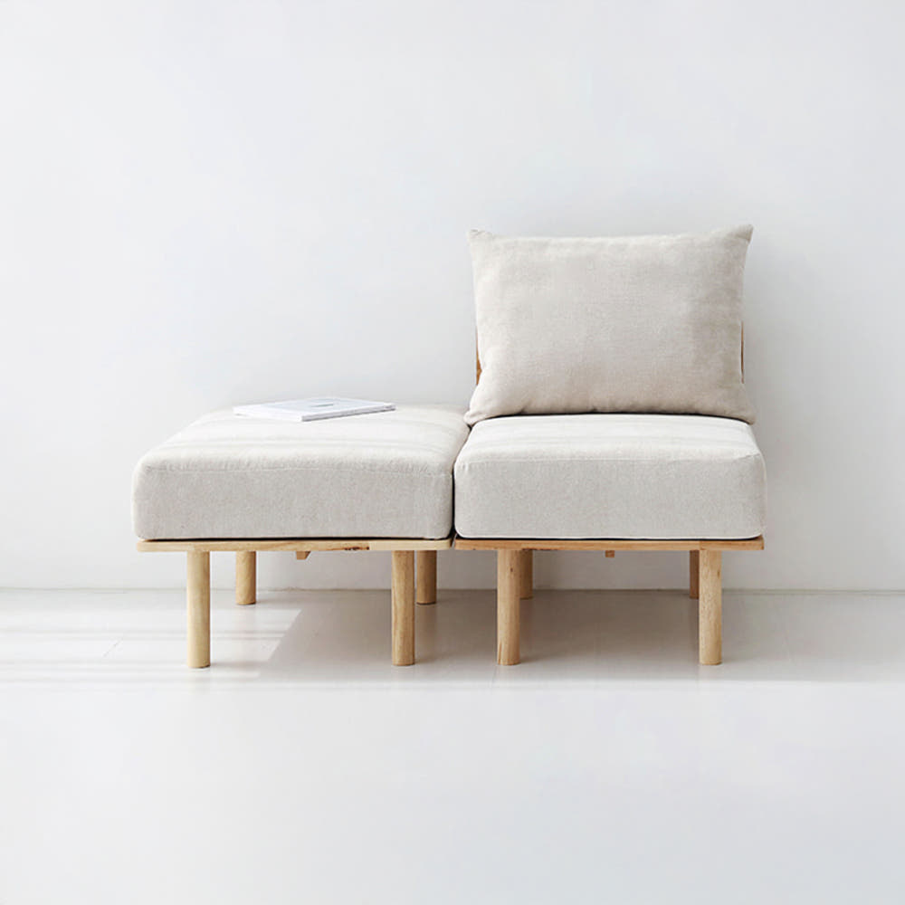 벤쿠 1인소파 고무나무 내추럴/베이지 8074.9437