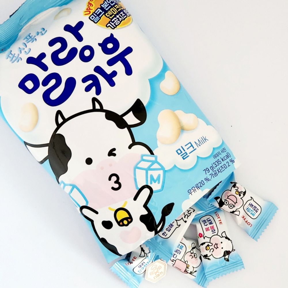 롯데 폭신폭신 말랑카우 79g 밀크 + 딸기 x2 한번에 : 미라클홀세일