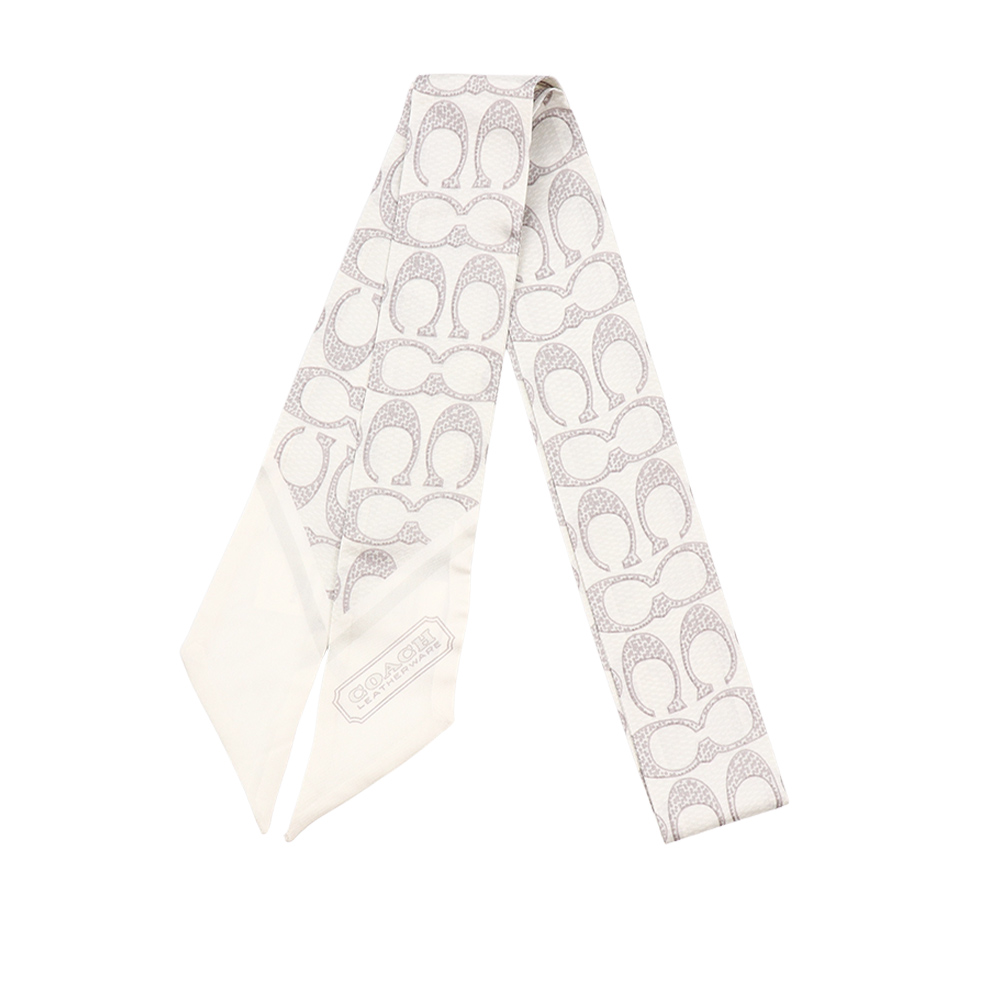 코치 빈티지 시그니처 프린트 스키니 실크 스카프 C2783 OFF WHITE - 상품 이미지
