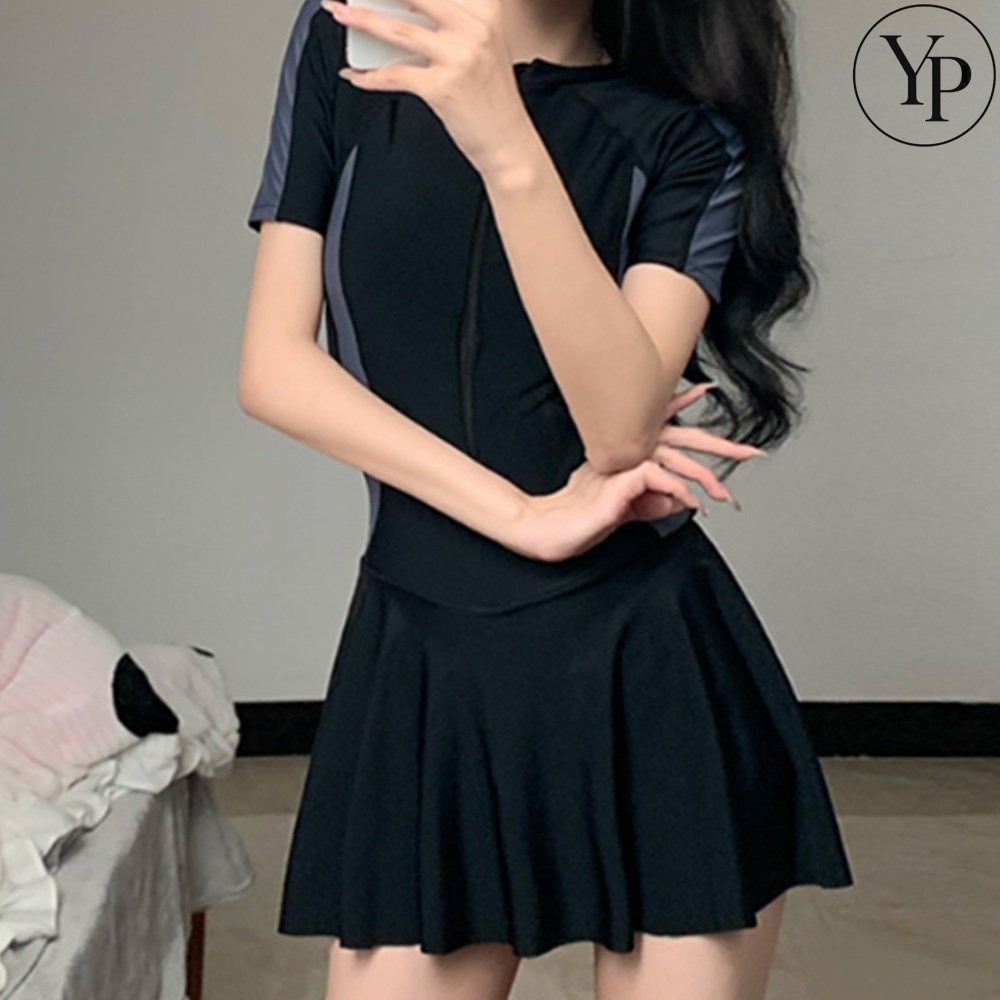 여성 레쉬가드 원피스 수영복 체형 몸매보정 비치 바캉스 스윔웨어 - 상품 이미지