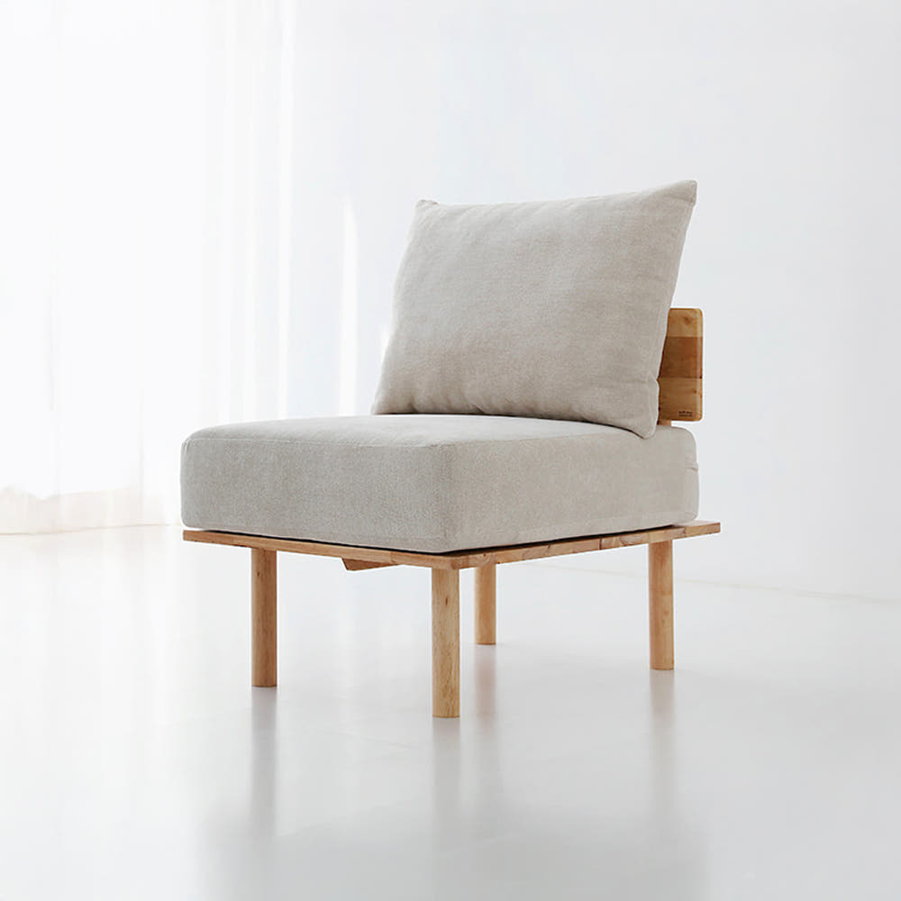 벤쿠 1인소파 고무나무 내추럴/베이지 8074.9437