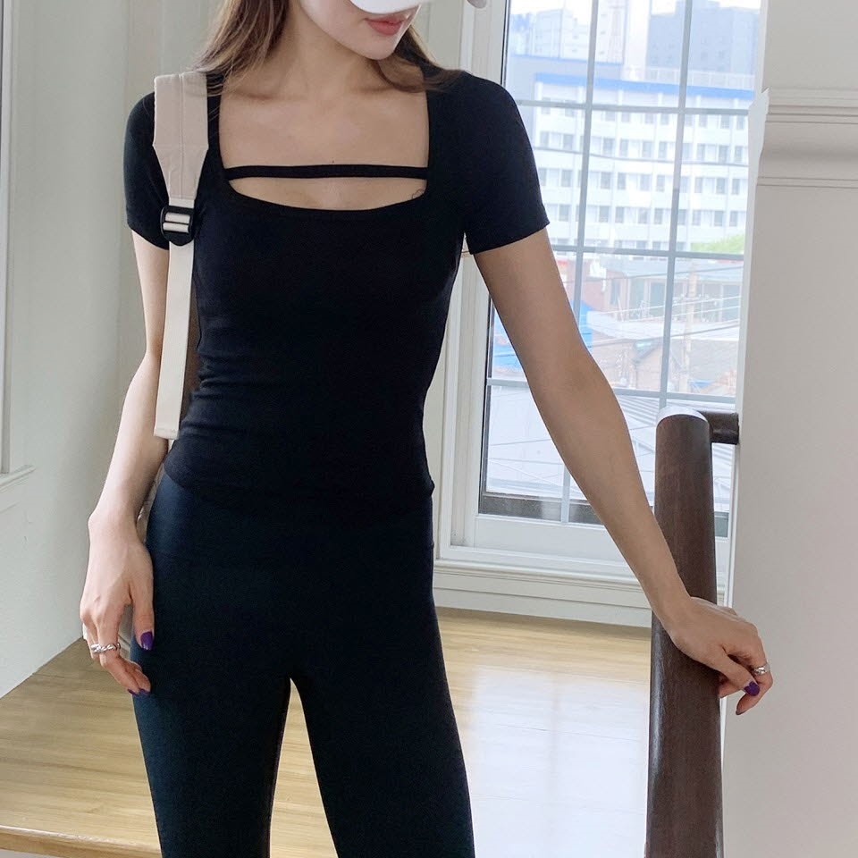 디아 필라테스 요가 반팔티 필라테스복 요가복 상의 운동복 탑 티셔츠 - 상세 이미지 4