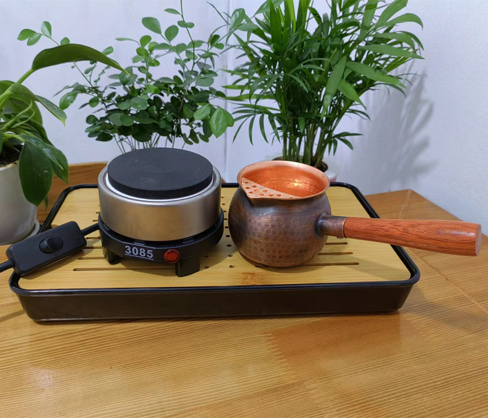 구리주전자 전통공예 차도구 주전자 레트로 티주전자 동주전자 일본구리주전자 커피 카페 300ml 순동 주전자 - 상세 이미지 4