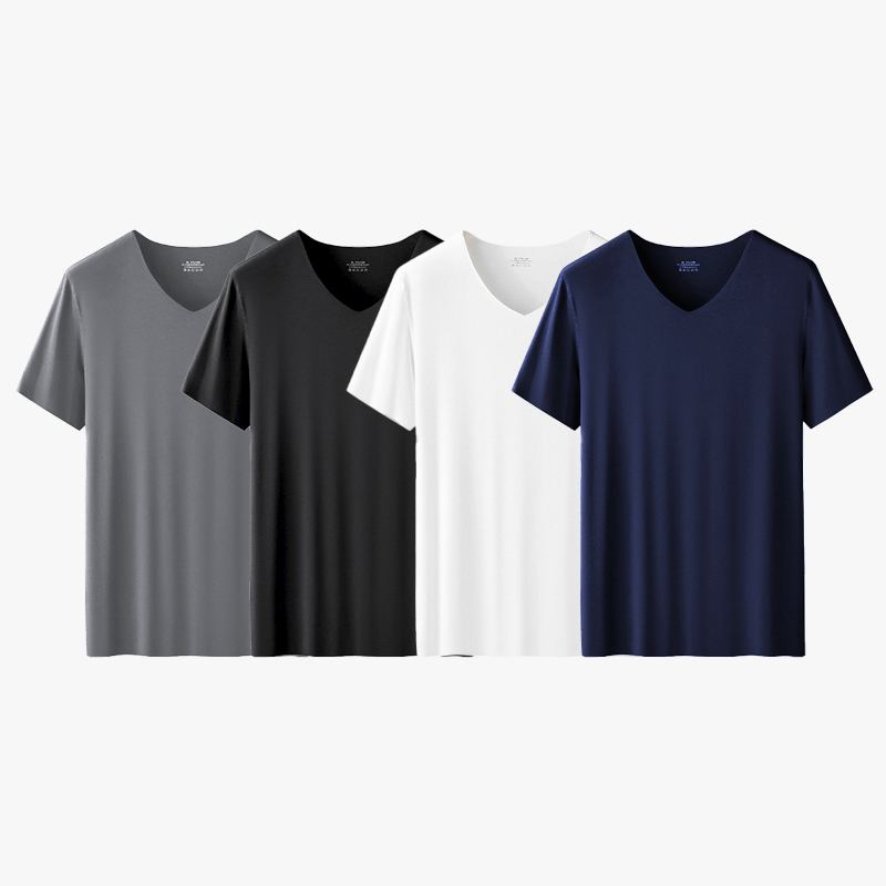 남성 에어리 심리스 반소매 런닝 브이넥 이너웨어 5P 세트 - 상세 이미지 3