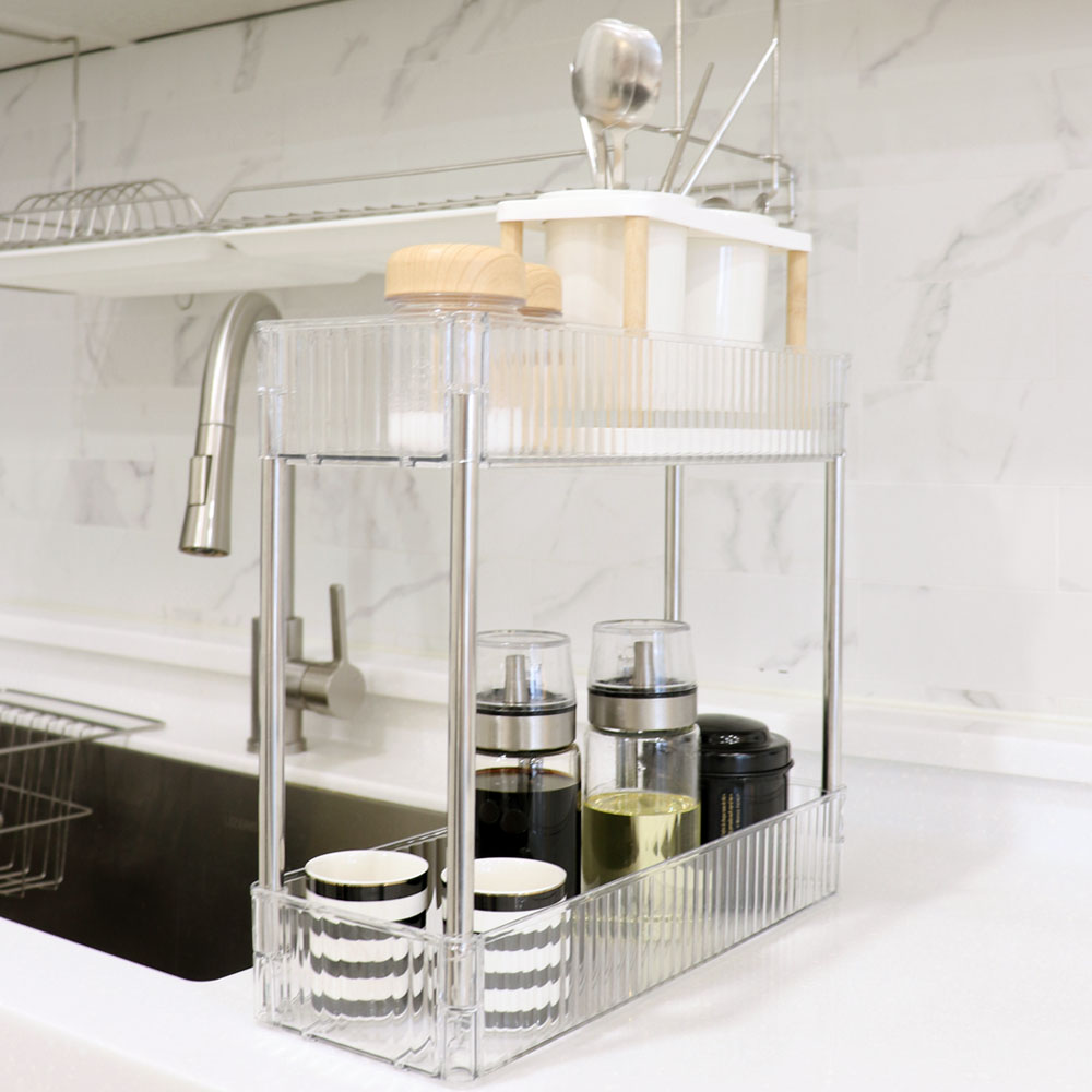 틈새선반 슬림 이동식트롤리 세탁실수납장 바퀴달린선반 4단