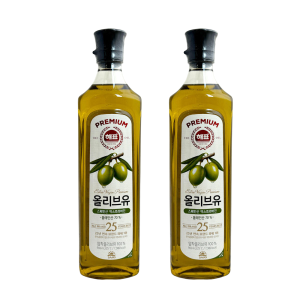 사조대림 해표 압착 올리브유 900ml x 2개 : 월드블루