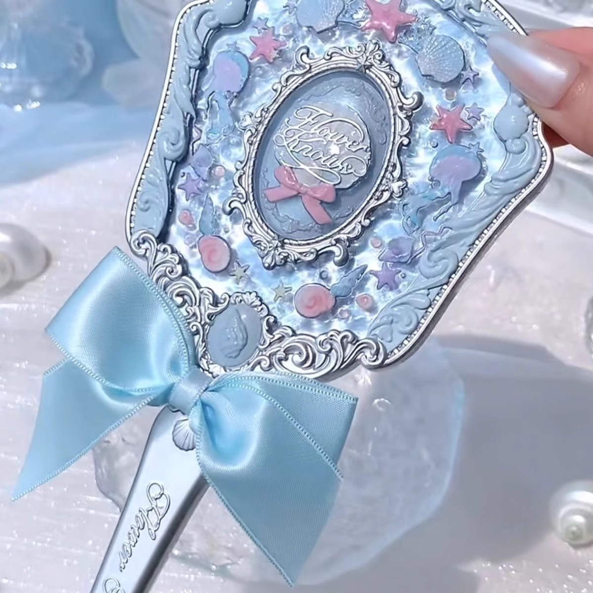 flowerknows 플라워노즈 조개 쉘즈 쥬얼 거울 공주 손거울 - 상세 이미지 4