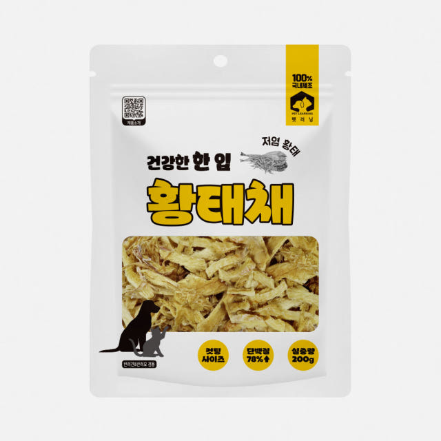 펫러닝 국내산 건강한 한입 강아지황태채 대용량 강아지황태 수제간식