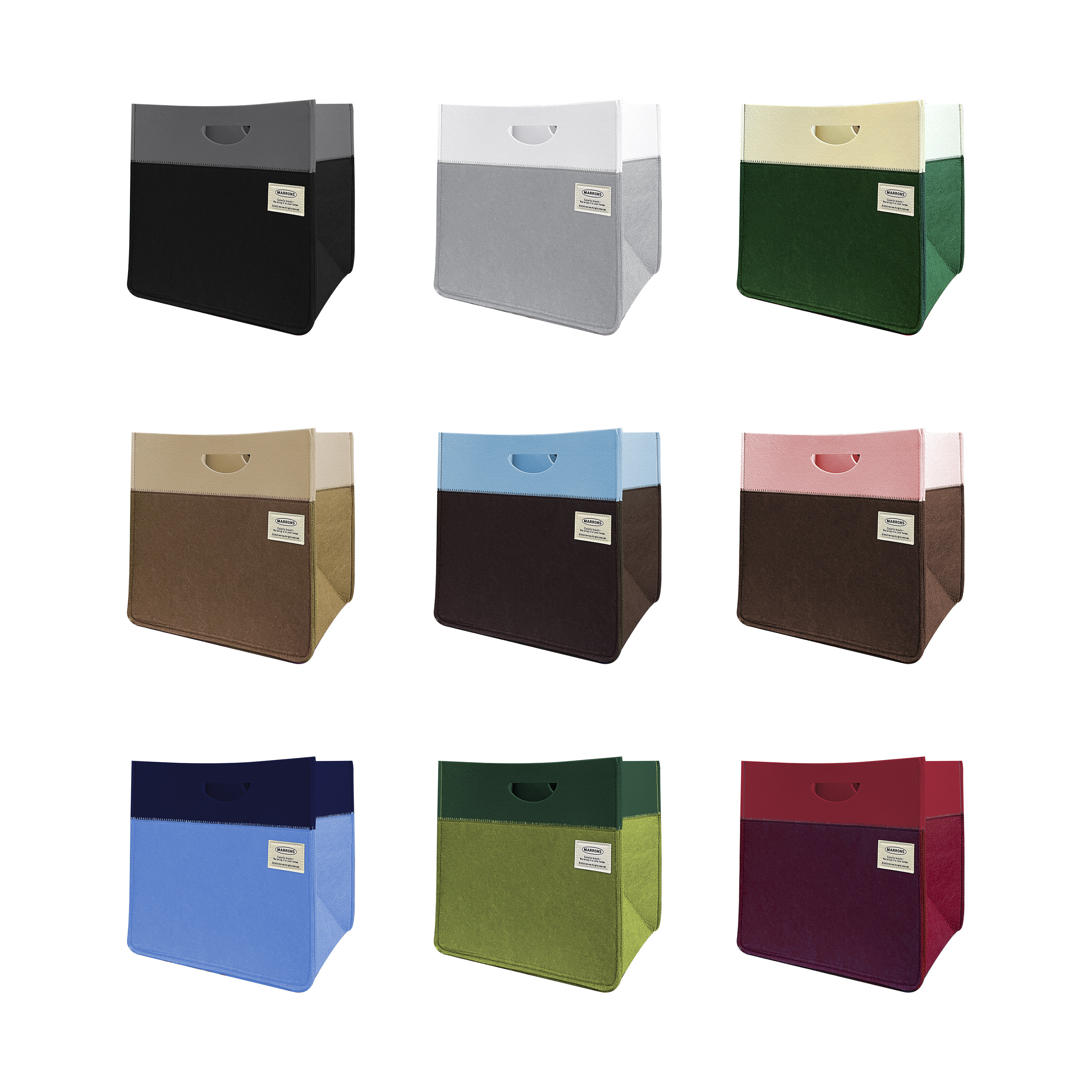 마롱즈 펠트 스퀘어 수납 바구니 / 패브릭바구니 / 장난감바구니