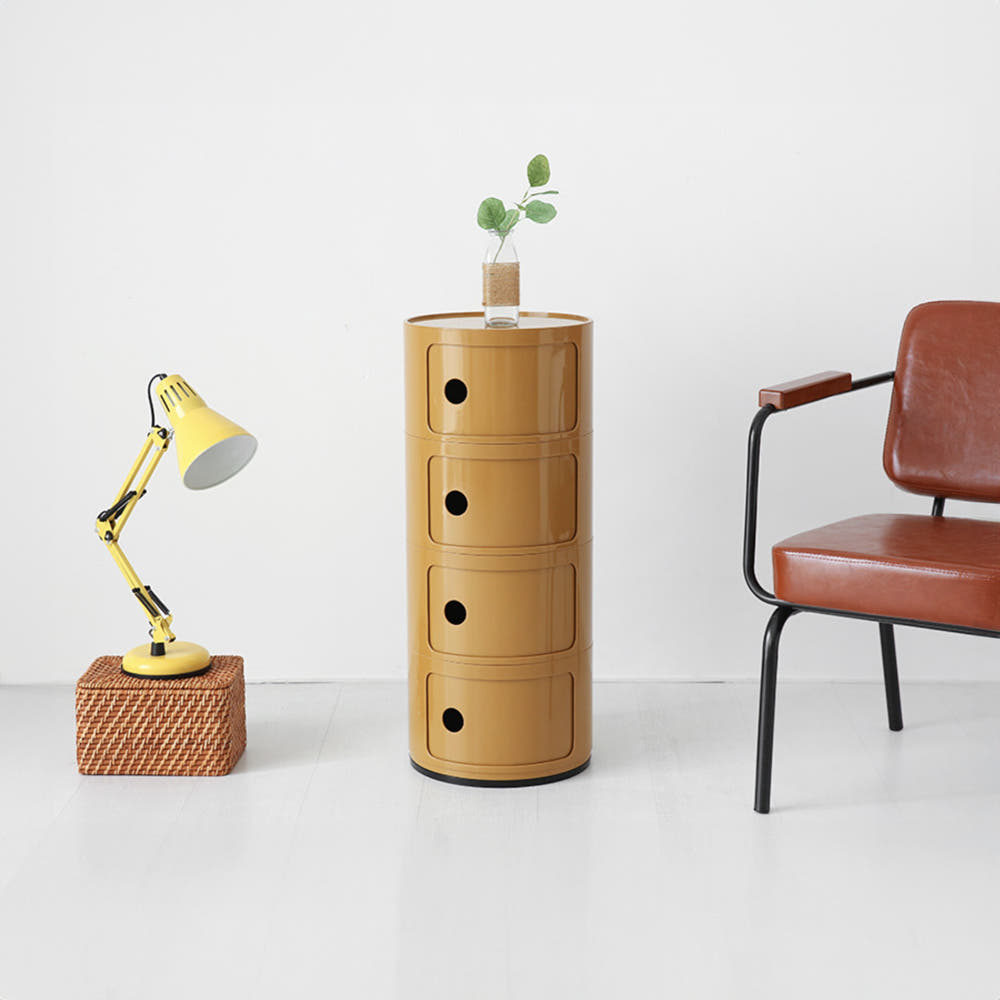 빙그리 원형 슬라이딩 수납장 4단 320mmx765mm, 4단, 그린 2300.2624