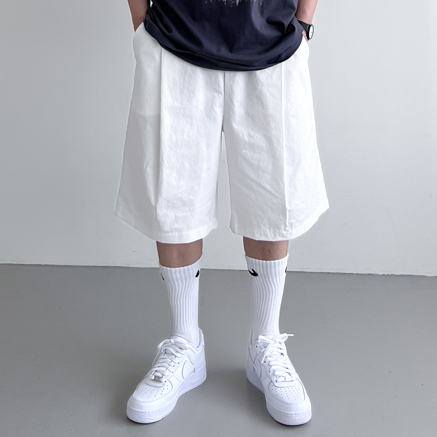 남자흰반바지 남자버뮤다팬츠 6부반바지 - 상세 이미지 2