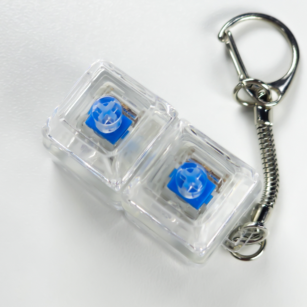 LED 키캡 키링 제작 커스텀 키보드키링 포인트 키캡 굿즈 2구 투명 상품 이미지