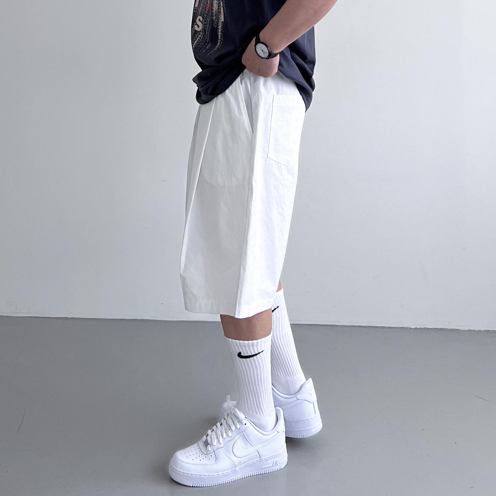 남자흰반바지 남자버뮤다팬츠 6부반바지 - 상세 이미지 5