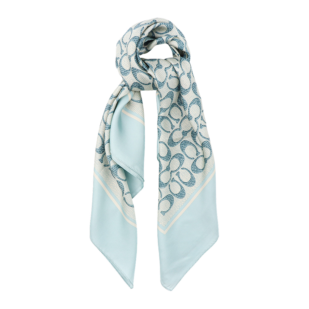 코치 텍스쳐드 시그니처 프린트 실크 스카프 C2755 LIGHT BLUE - 메인 이미지