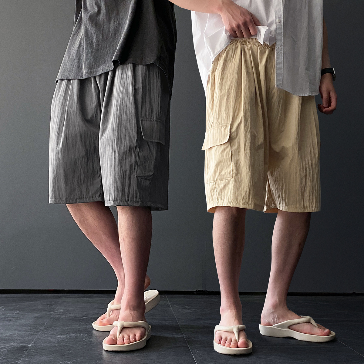 1+1 나일론반바지 카고반바지 남자버뮤다팬츠 벌룬팬츠 - 상품 이미지