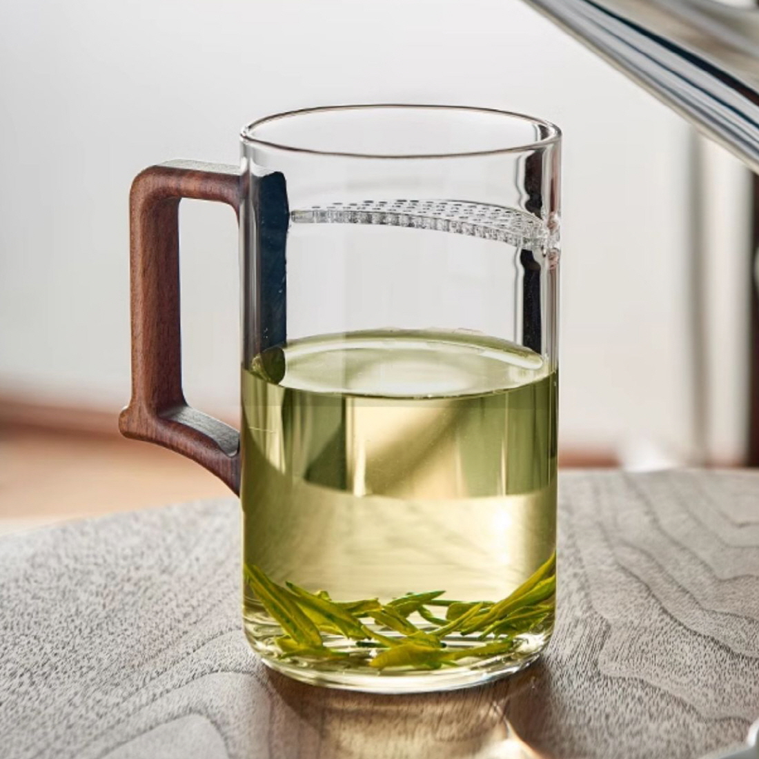 조각달 티머그 차우리는컵 내열 유리 일체형 거름망 대용량 머그컵 400ml - 상세 이미지 5