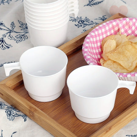 손잡이컵 10개입 190ml 플라스틱커피컵 업소용물컵