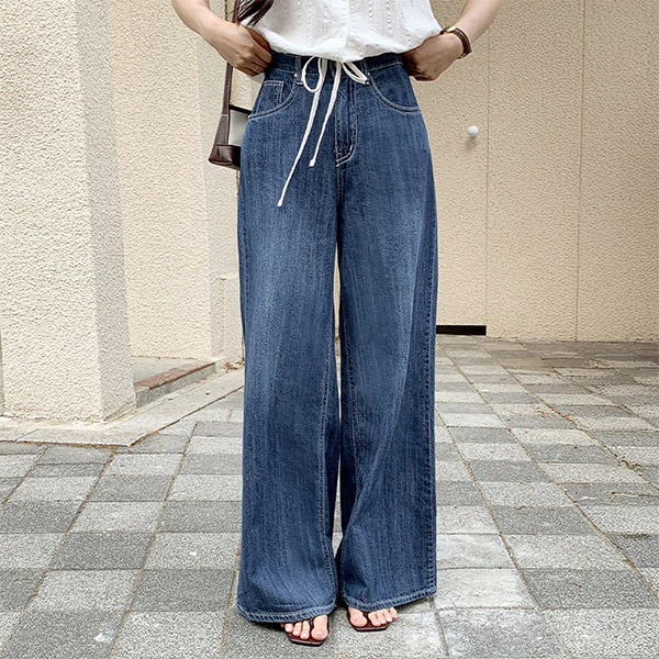 로덴 캣브러쉬 워싱 라이트 썸머 와이드 데님 팬츠 ps5225