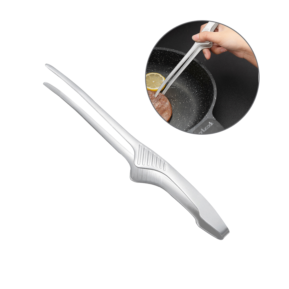 20cm 스텐 (고기집게 A타입 소형) 갈비 주방 얼음 튀김 요리 라면 음식 집게 핀셋 - 상품 이미지
